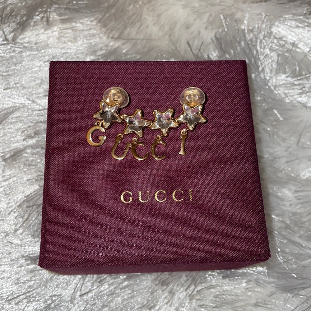 Gucci Gold and Silver Star Earrings